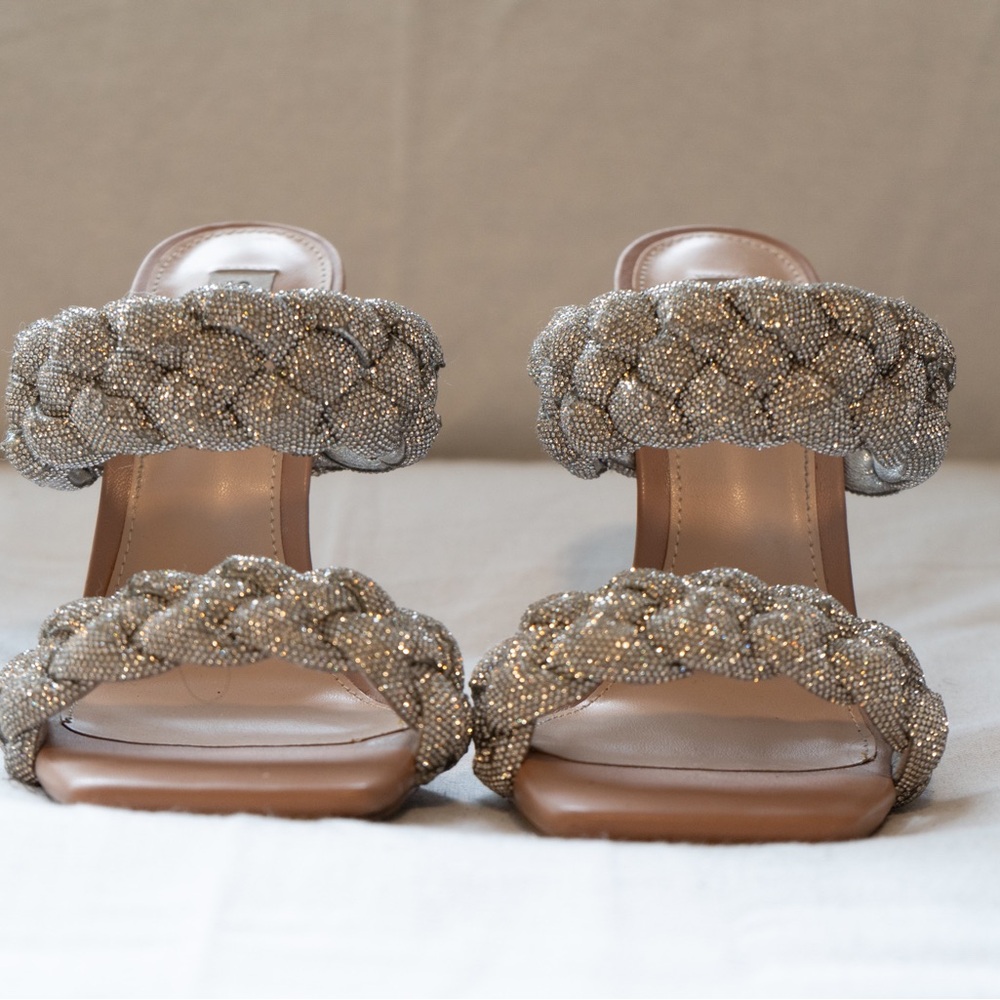 Steve Madden Sparkly Slide on High Heels- Size 8